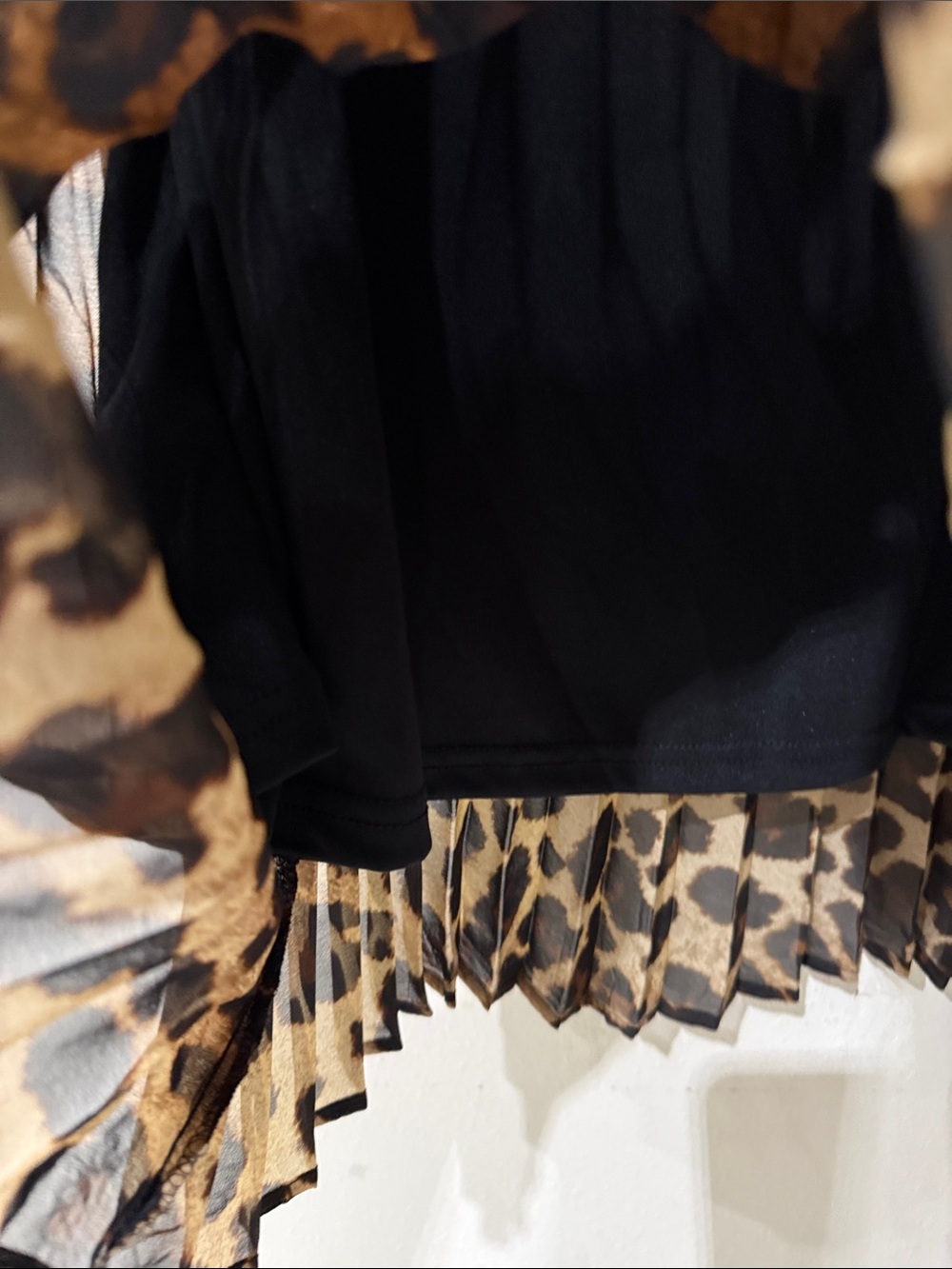 Hot Kiss Leopard Print Pleated Midi Skirt - Brown & Black - Picture 6 of 6